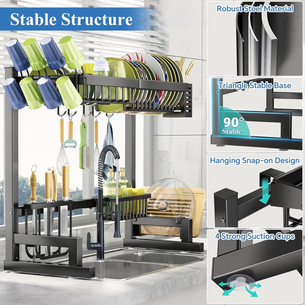 OVER SINK DISH DRYING RACK STEEL / ستاند التنظيم فوق المغسلة