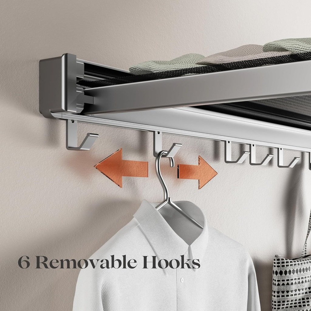 Foldable Organizing Wall Rack 40cm, / رف تنظيمي قابل للطي، 40 سم، مثبت على الحائط