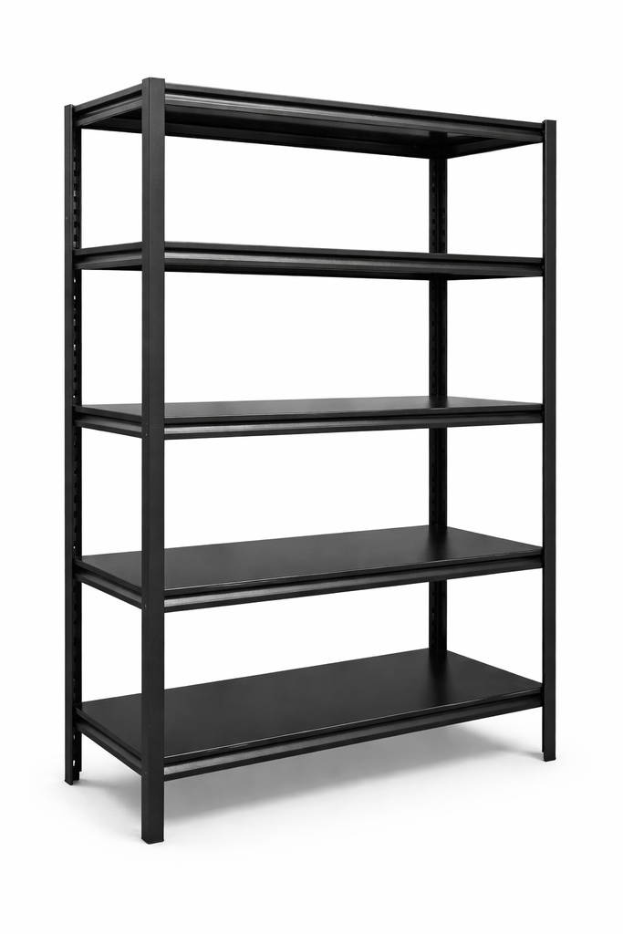 90*45 double column wooden shelves black