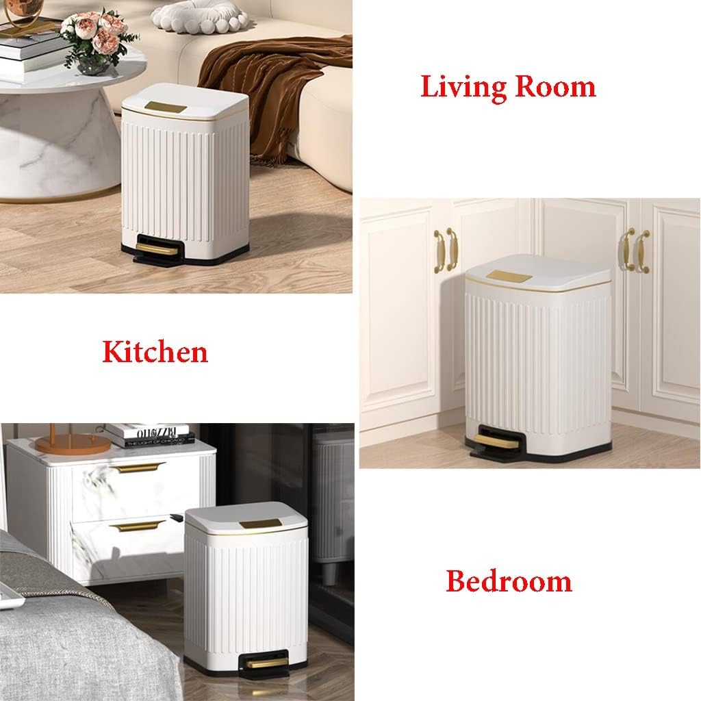 5L trash can gold center pedal/سلة المهملات سعة 5 لتر بدواسة مركزية ذهبية