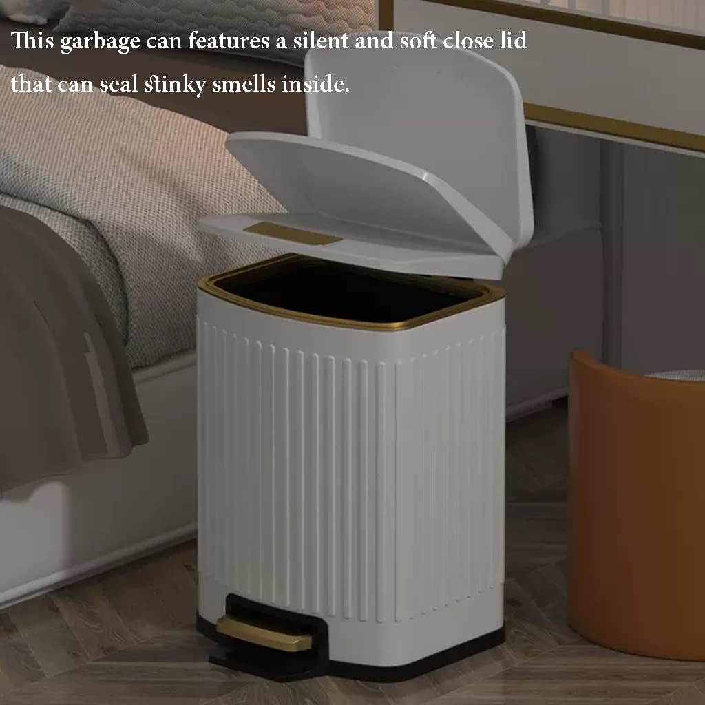 5L trash can gold center pedal/سلة المهملات سعة 5 لتر بدواسة مركزية ذهبية