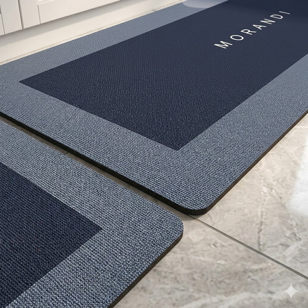 Modern Anti-Slip Kitchen Carpet SET 2PCs/طقم سجاد مطبخ عصري مضاد للانزلاق