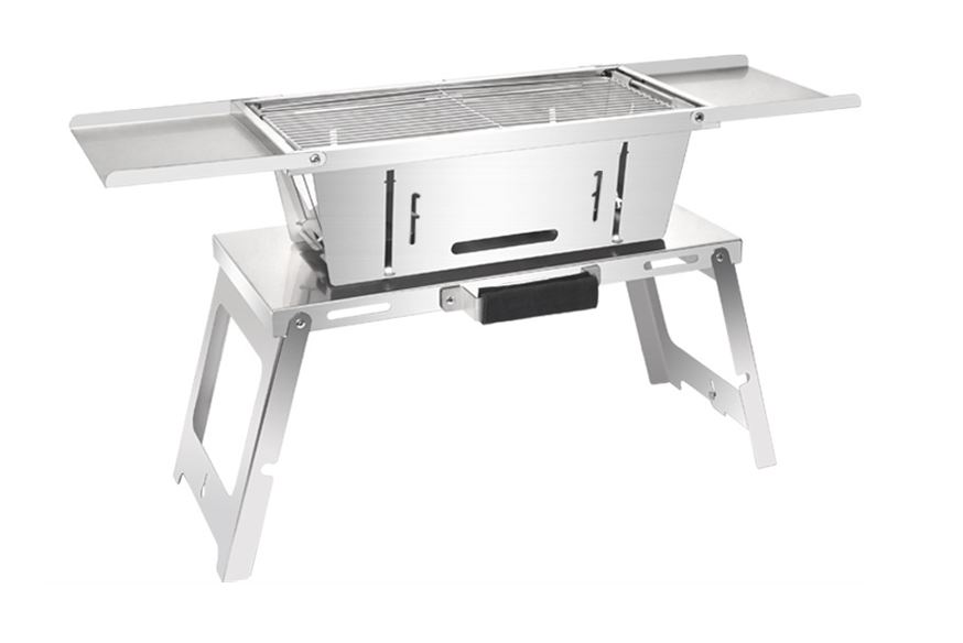 Dual-purpose folding grill Stainless steel/شواية قابلة للطي مزدوجة  من الاستانلس ستيل