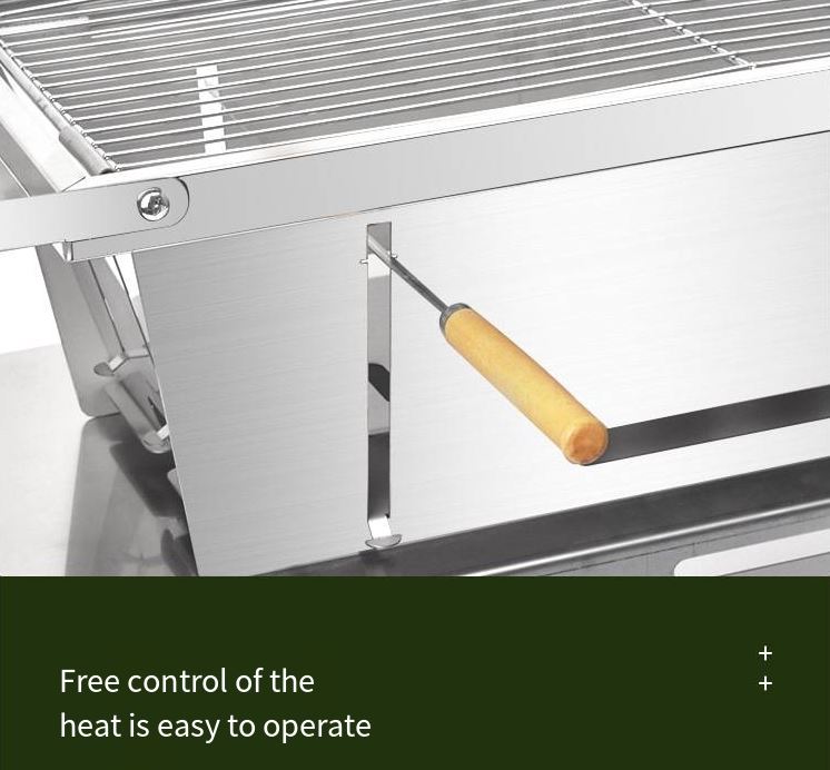 Dual-purpose folding grill Stainless steel/شواية قابلة للطي مزدوجة  من الاستانلس ستيل