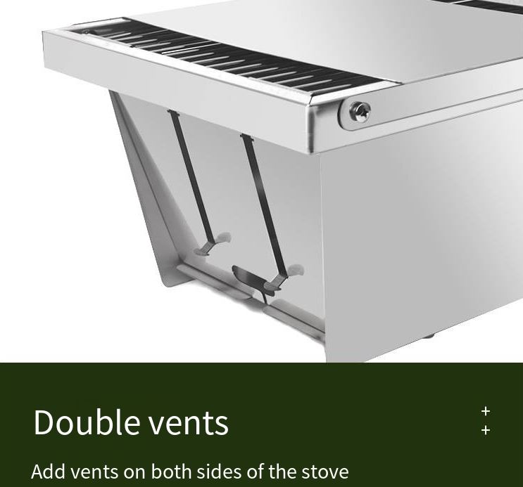 Dual-purpose folding grill Stainless steel/شواية قابلة للطي مزدوجة  من الاستانلس ستيل