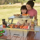 Dual-purpose folding grill Stainless steel/شواية قابلة للطي مزدوجة  من الاستانلس ستيل