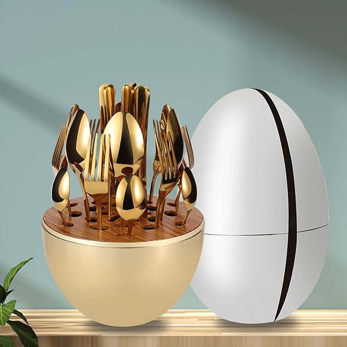 Egg-Shaped Tableware Cutlery Box / صندوق أدوات المائدة على شكل بيضة
