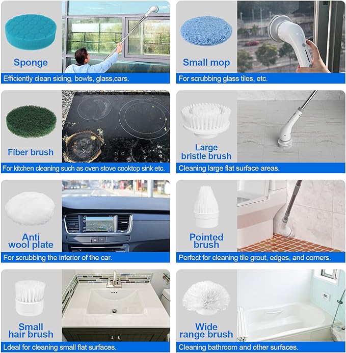 Electric Cleaning Brush 8 in 1 / ممسحة الكترونية 8 في 1