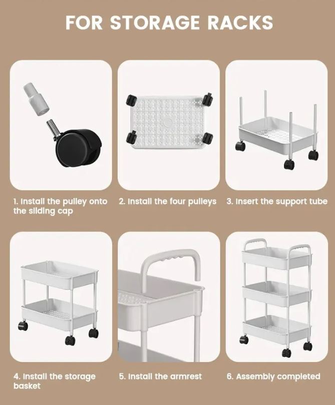 3-Tier Storage Shelve / عربة التنظيم 3 رفوف