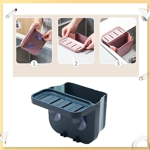 FOLDABLE SPONG HOLDER AND SINK STRAINER/مصفاة المغسلة القابلة للطي