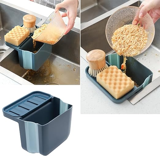 FOLDABLE SPONG HOLDER AND SINK STRAINER/مصفاة المغسلة القابلة للطي