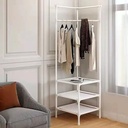Floor-standing Corner clothing Rack, easy Assembled Shelf/رف الملابس الجانبي