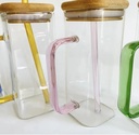 GLASS CUP WITH STRAW/ كأس زجاجي مع غطاء