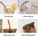 Glass Straw Cup with Insulation Cover/كأس زجاجي مع غطاء عازل