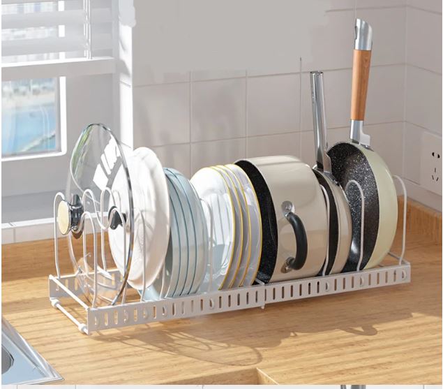 Kitchen Pot Rack Organizer, Cookware Holders 3 layer/ منظم أرفف المطبخ  تحت المغسلة