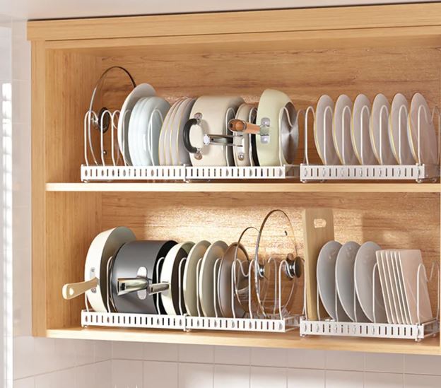 Kitchen Pot Rack Organizer, Cookware Holders 3 layer/ منظم أرفف المطبخ  تحت المغسلة