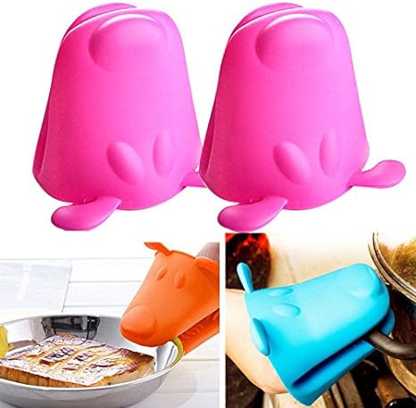 Kitchen Silicone Heat Resistant Gloves Clips/ قفازات مقاومة للحرارة من السيليكون