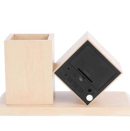 LED Electronic wooden pen holder clock/ساعة الكترونية و منظم للمكتب