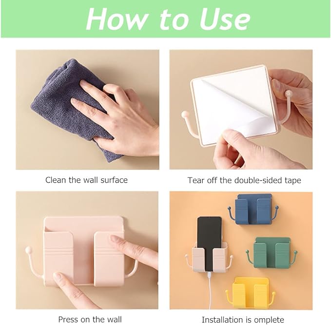 MOBILE PHONE WALL HOLDER WITH HANGERS / حامل الموبايل الجداري مع علاقة