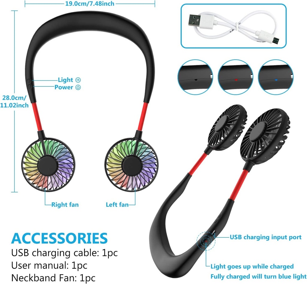 NECK-WEARABLE FAN/مروحة الرقبة