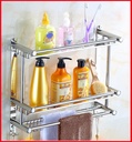Bathroom Shelf with Towel Bar Hanging Stainless Steel/رف التعليق الحمام مع منشفة من الفولاذ المقاوم للصدأ