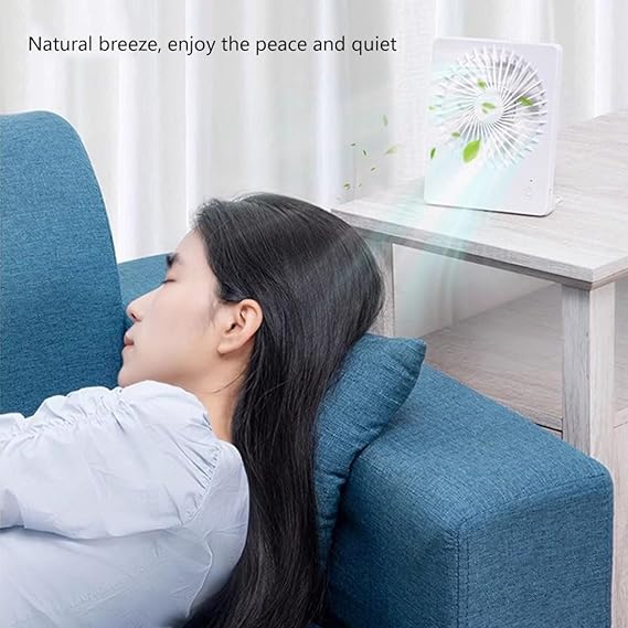 Portable Compact Desktop USB Battery Fan/ مروحة محمولة بالشحن
