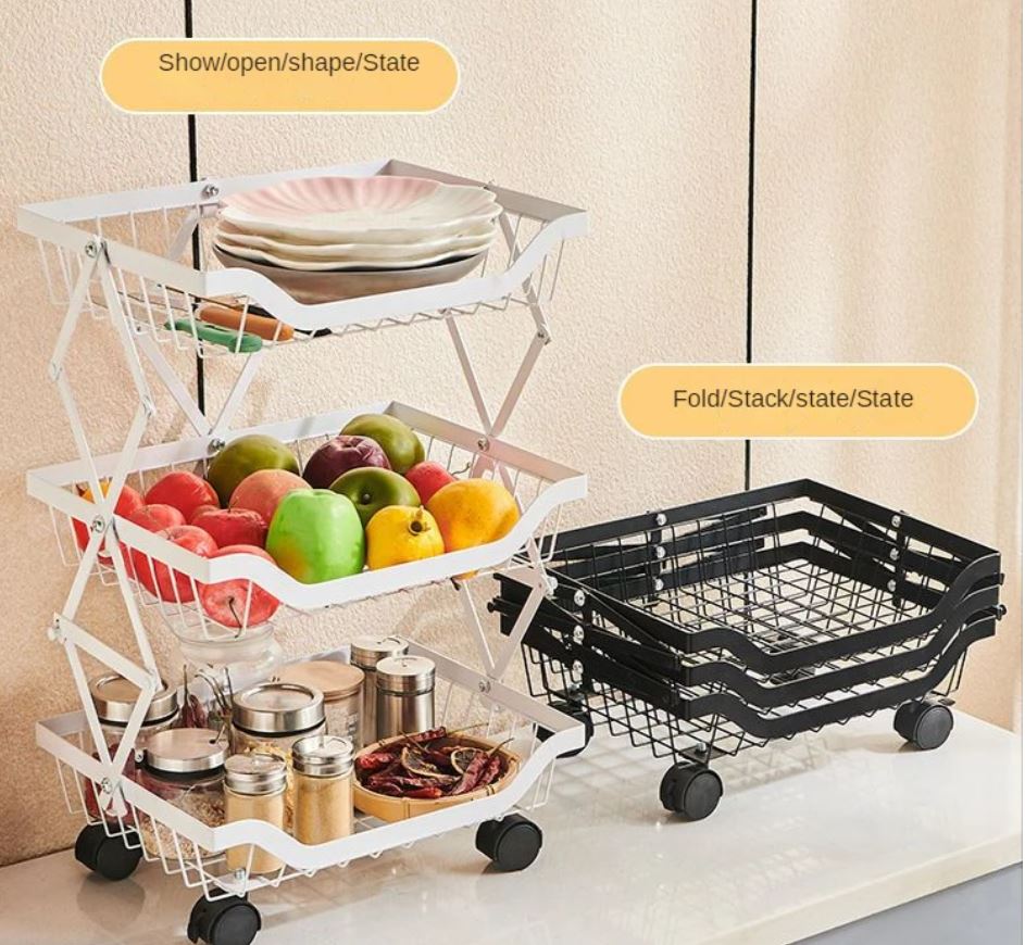 Aluminum Basket with Wheels / سلة التنظيم الألمنيوم
