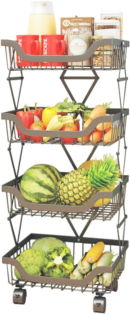 Aluminum Basket with Wheels / سلة التنظيم الألمنيوم