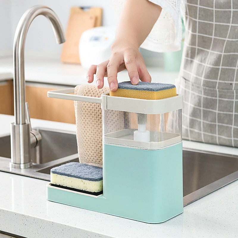 Soap Dispenser Manual Press/أستاند الاسفنج مع موزع الصابون