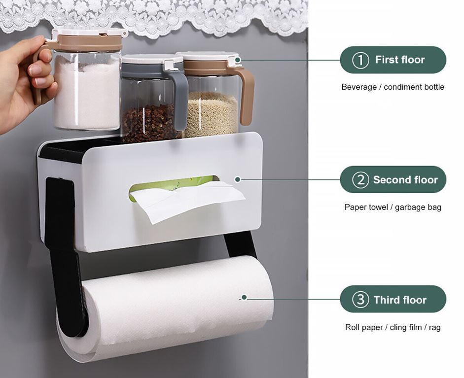 TISSUE AND ROLL PAPER ORGANIZER / منظم المناديل والمناشف والتوابل
