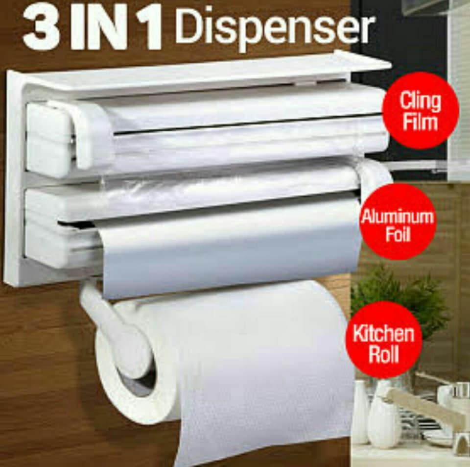 TRIPLE PAPER DISPENSER / منظم ورق الألمنيوم والنايلون والمناديل