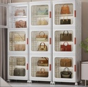 Transparent Foldable Storage Boxes with Wheels, Storage Container Organizer/ صناديق تخزين شفافة قابلة للطي مع عجلات