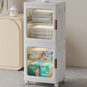 Transparent Foldable Storage Boxes with Wheels, Storage Container Organizer/ صناديق تخزين شفافة قابلة للطي مع عجلات