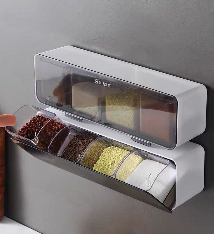 WALL  MOUNTED SPICES STORAGE / علب حفظ التوابل الجدارية