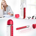 WATER BOTTLE WITH PILL BOX / علبة المياه مع منظم للأدوية