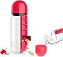WATER BOTTLE WITH PILL BOX / علبة المياه مع منظم للأدوية