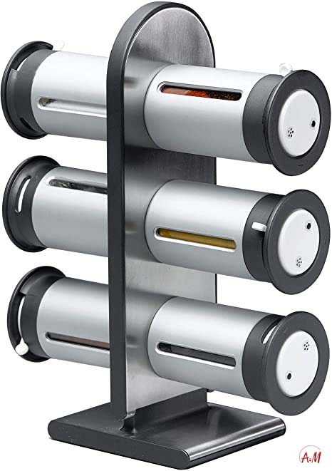 6 MAGNETIC SPICE JARS ORGNIZER /منظم توابل المغناطيسي 6 زجاجات