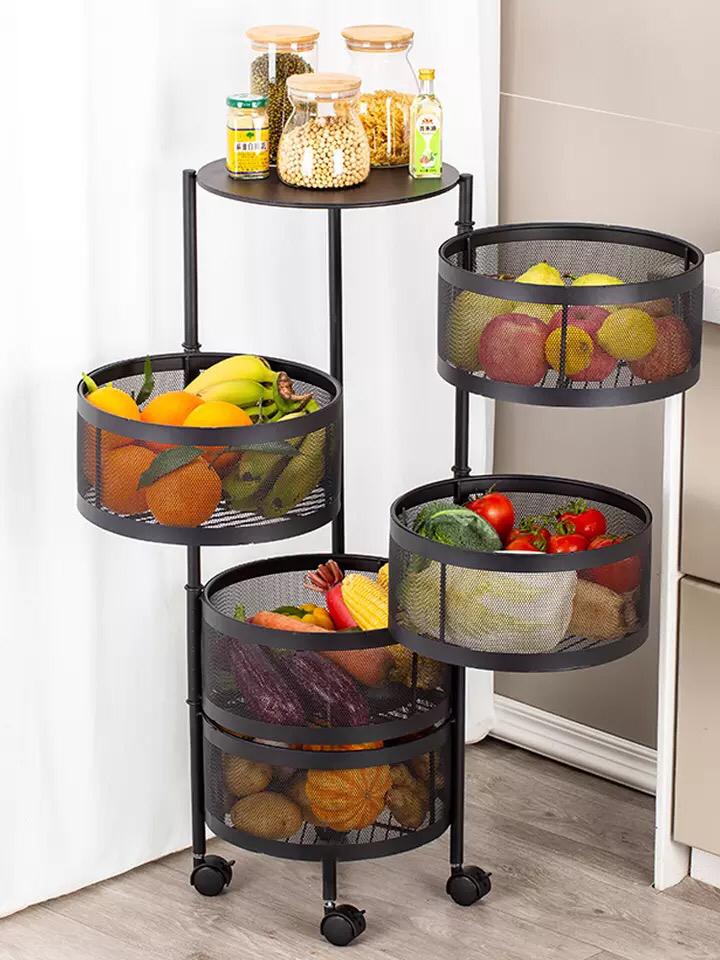 Round 3-level Aluminum Organizing Racks/رفوف تنظيم ألومنيوم دائرية 3 طوابق