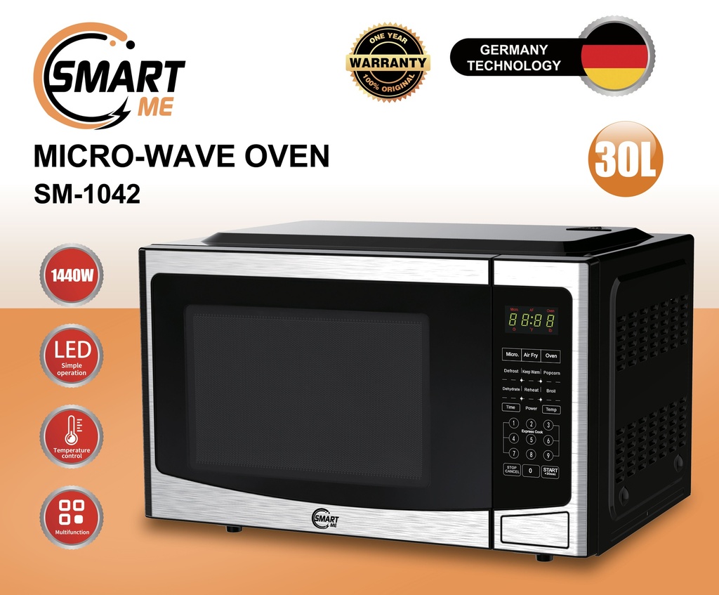 Smart Me Digital Micro-wave oven 30L   SM-1042 /  فرن مايكرويف ديجيتال  30 لتر سمارت مي 