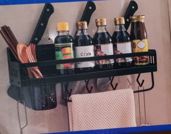 WALL MOUNTED KITCHEN SHELF / رف تنظيم المطبخ الجداري