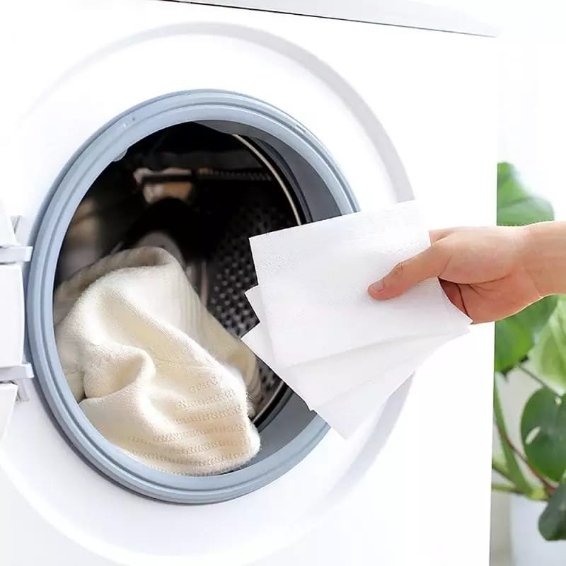 Laundry Color Absorbing Sheets 24PCs / مناديل امتصاص الوان الغسيل في الغسالة ، 24 قطعة