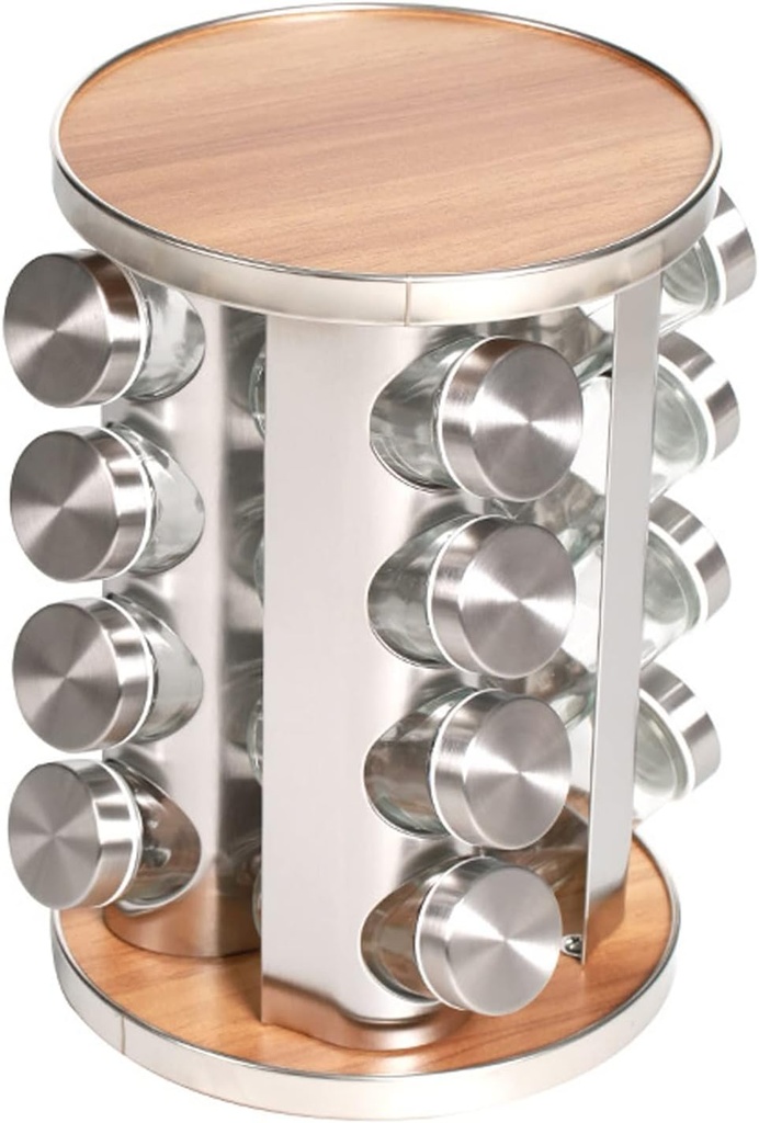 16 Jars rotating spice organizer/  منظم التوابل الدوار 16 زجاجة 