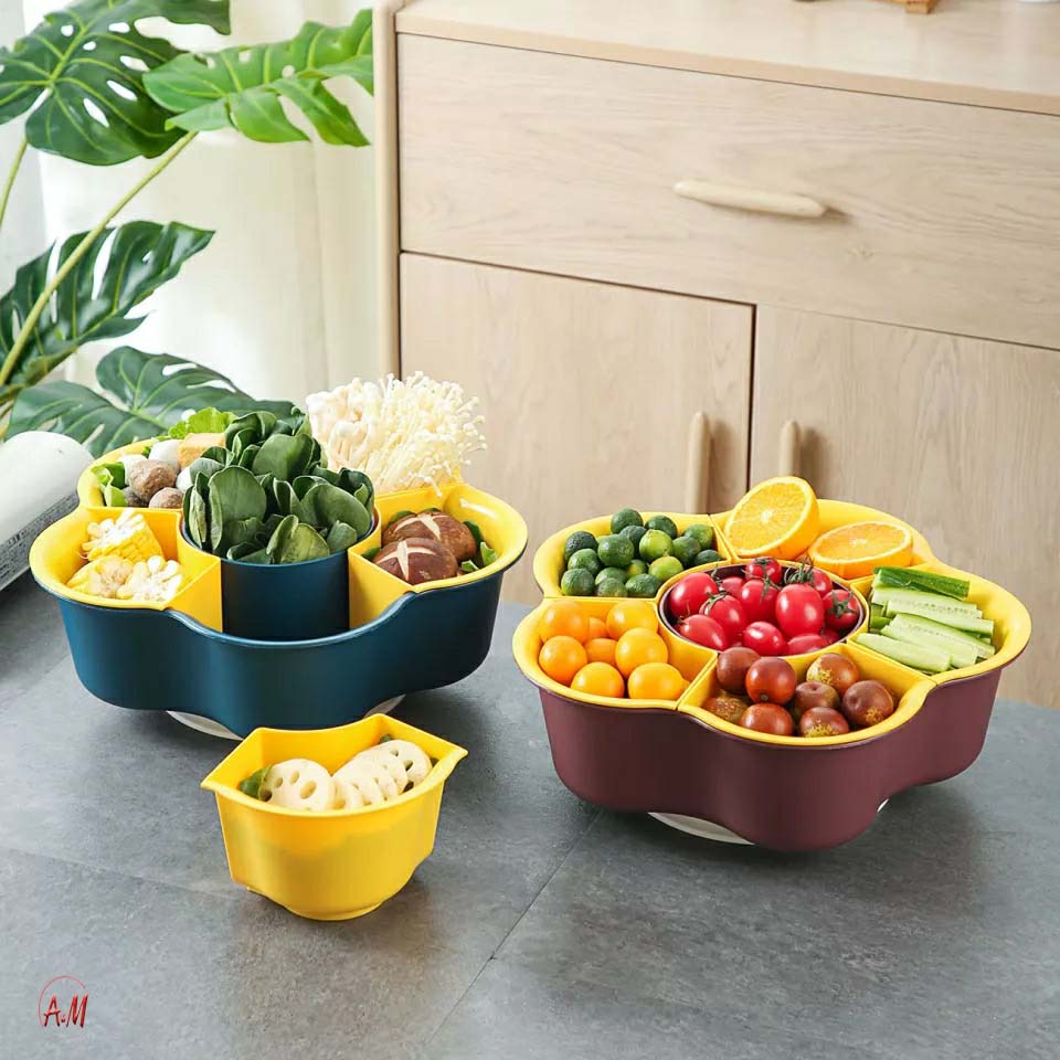 Double-layer Rotating Fruit Drain/سلة تقديم الفواكه