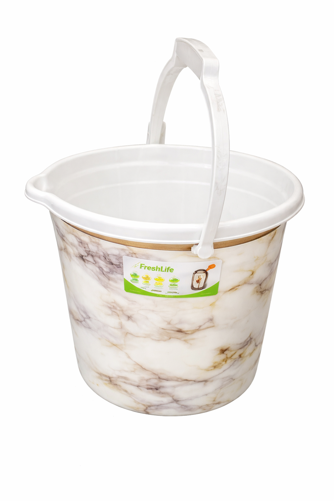FRESHLIFE CLEANING BUCKET MARBLE WHITE 12 L / دلو تنظيف رخامي أبيض 12 لتر