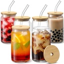 GLASS CUP WITH STRAW350 ml/ كأس زجاجي مع غطاء