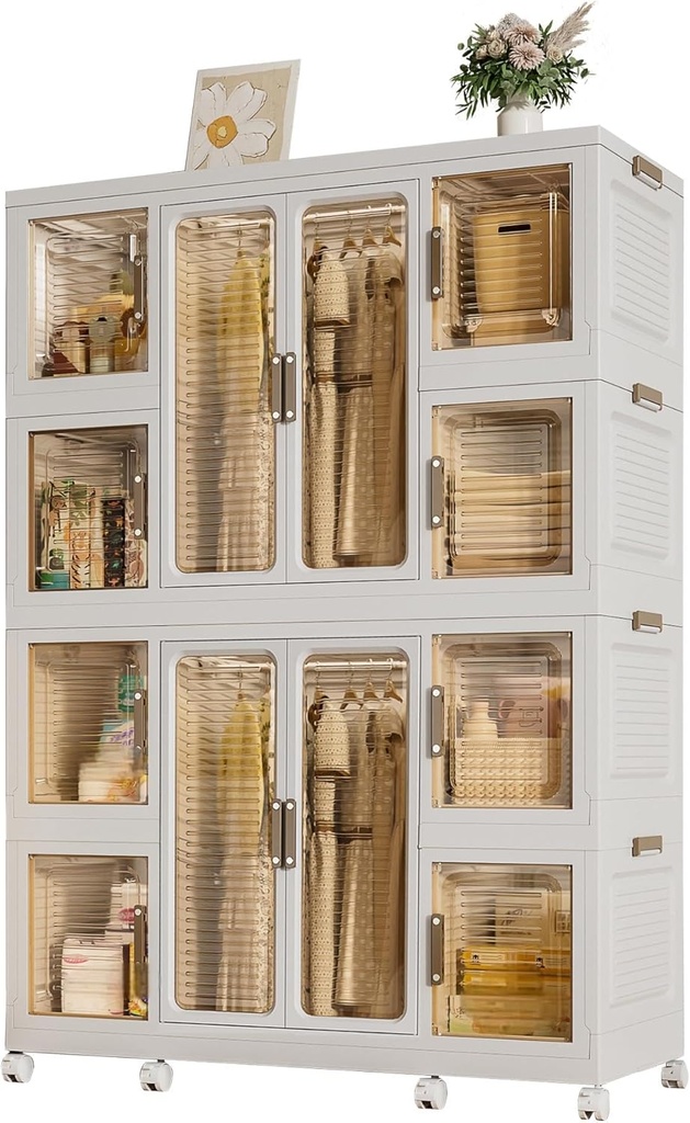 10-Shelf Foldable Clothes STORAGE Closet /خزانة تنظيم الملابس قابلة للطي 10رف