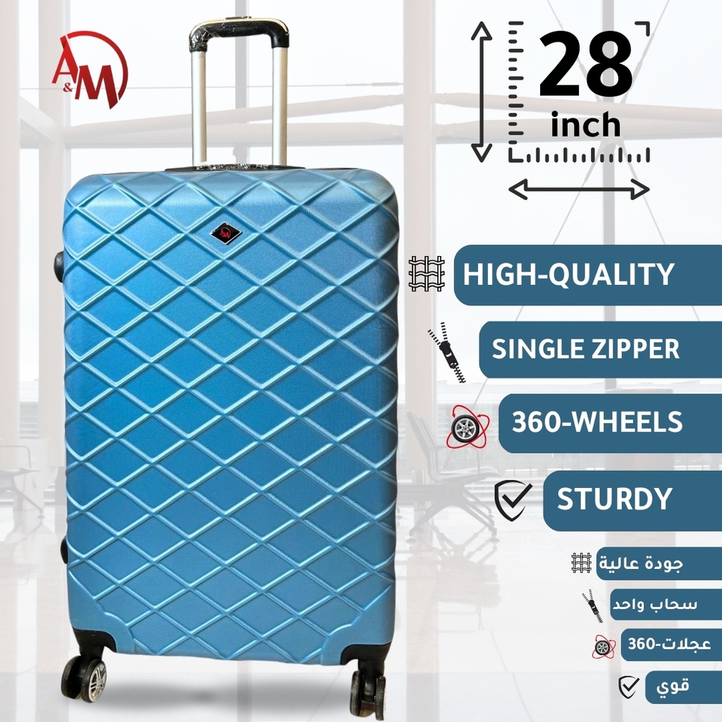 TRAVEL BAG SINGLE ZIPPER LARGE "ICE BLUE "/حقيبة سفر بسحاب واحد كبير " (لون الازرق الجليدي)"