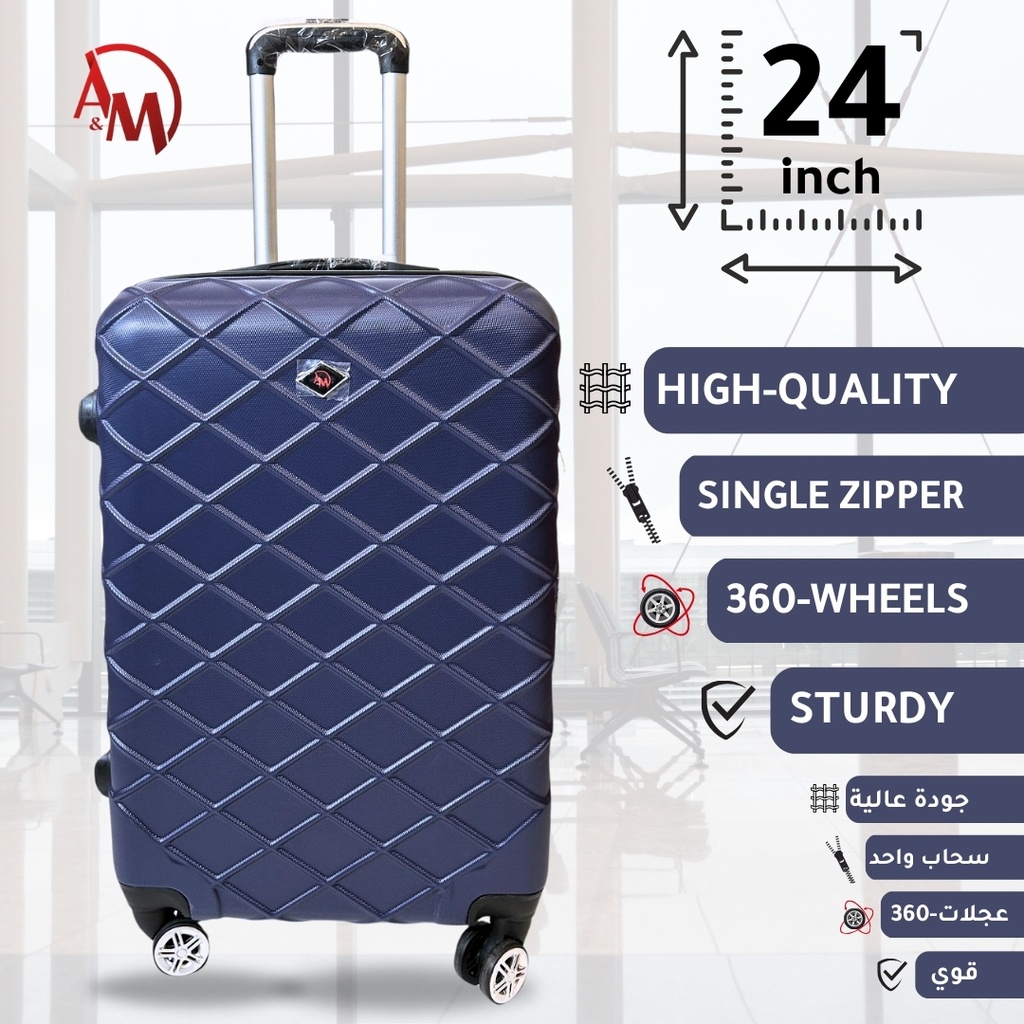 TRAVEL BAG SINGLE ZIPPER MEDIUM " NAVY BLUE "/حقيبة سفر بسحاب واحد متوسطة " لون البحري"