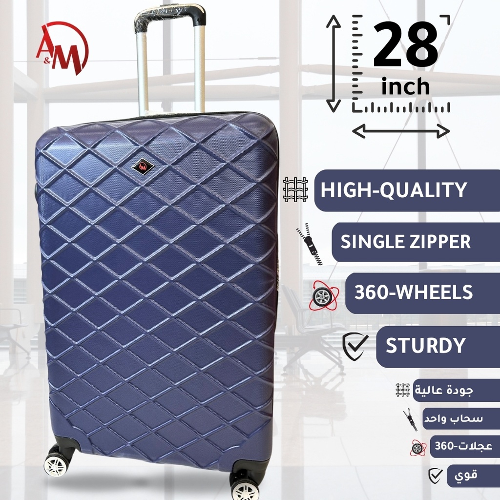 TRAVEL BAG SINGLE ZIPPER LARGE "NAVY BLUE "/حقيبة سفر بسحاب واحد كبير "لون البحري