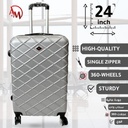 TRAVEL BAG SINGLE ZIPPER MEDIUM "SILVER"/حقيبة سفر بسحاب واحد متوسطة "فضي"